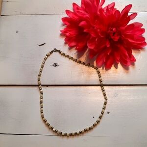 VINTAGE Mother of pearl & silver beaded necklace choker